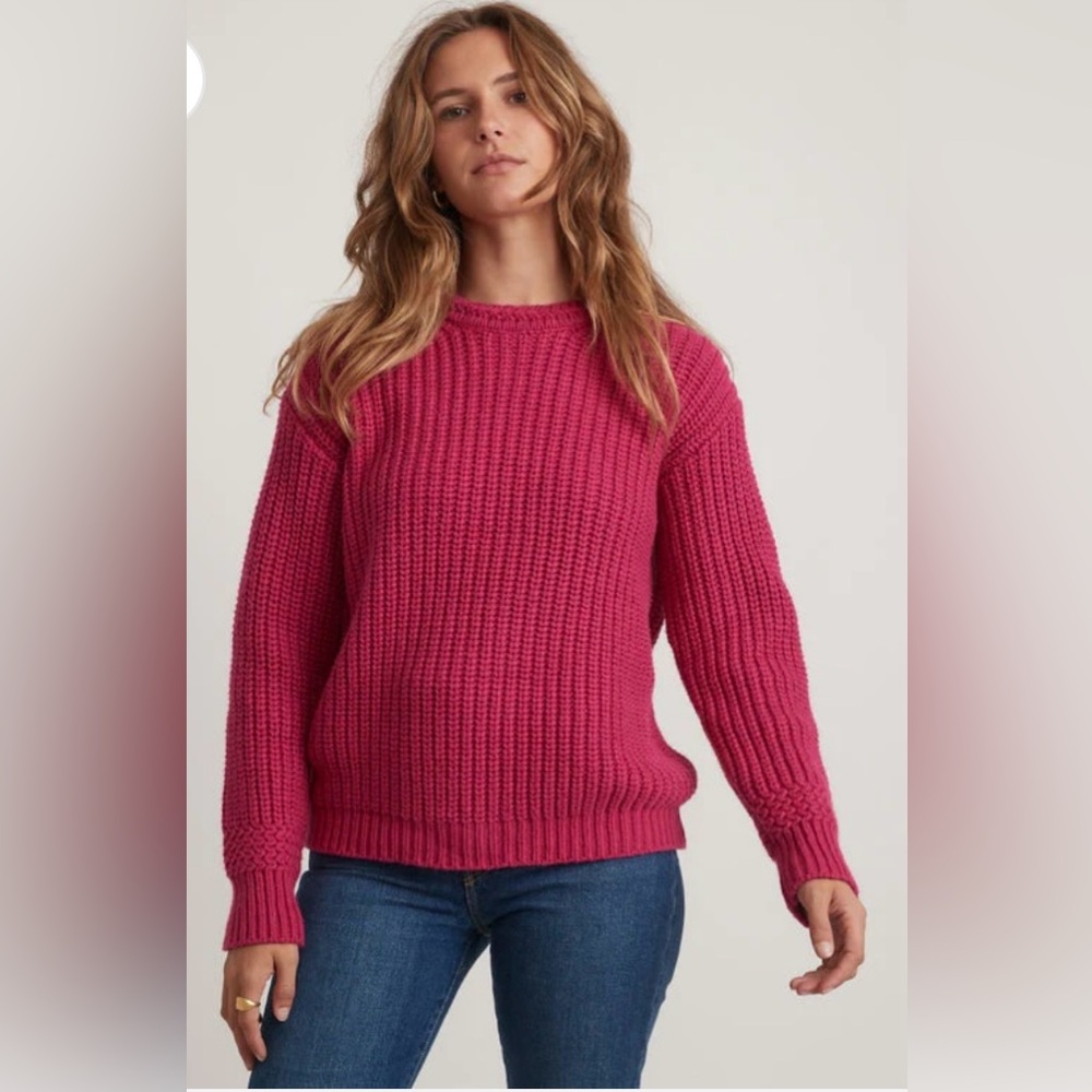 Marine Layer NWT Oversized Crewneck in Rose Violet